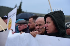 Protest against the water diversion project on Shushica in February 2024